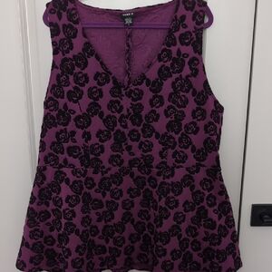 Torrid Purple and Black Floral Top